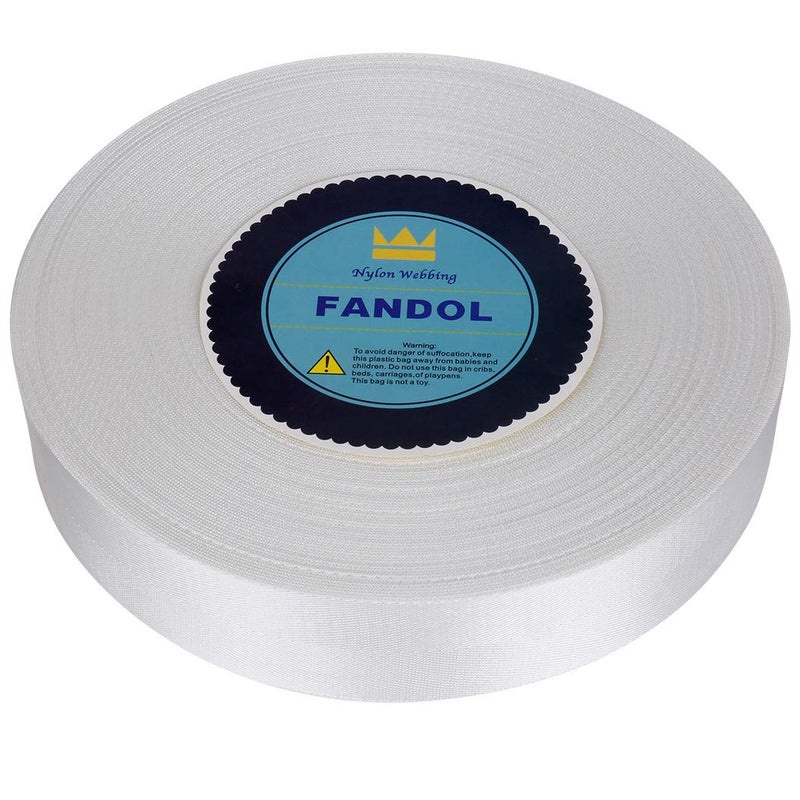FANDOL Nylon Webbing - Heavy Duty Strapping for Crafting Pet Collars, Shoulder Straps, Slings, Pull Handles - Repairing Furniture, Gardening, Outdoor Gear & More (1 inch x 10 Yards, White) - Image 3